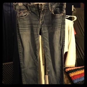 Hollister jeans with zippers at the bottom